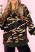 Allover Camouflage Print Round Neck Relaxed Pullover Sweatshirt