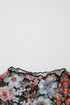 Allover Floral Print Sheer Mesh Short Sleeve Top