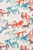 Allover Galloping Horse Print Western Split Neck Blouse