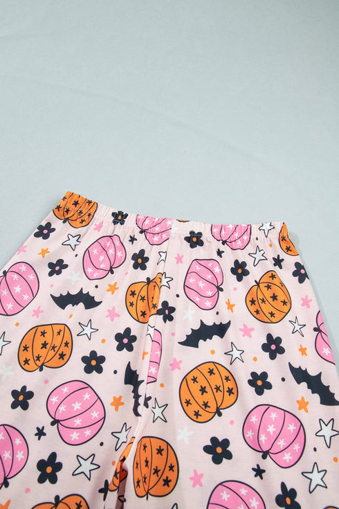 Allover Pumpkin Print Long Sleeve Coordinated Lounge Set