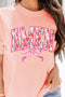 Amen Floral Letter Graphic Bow Detail Short Sleeve T-Shirt