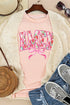 Amen Floral Letter Graphic Bow Detail Short Sleeve T-Shirt
