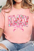Amen Floral Letter Graphic Bow Detail Short Sleeve T-Shirt