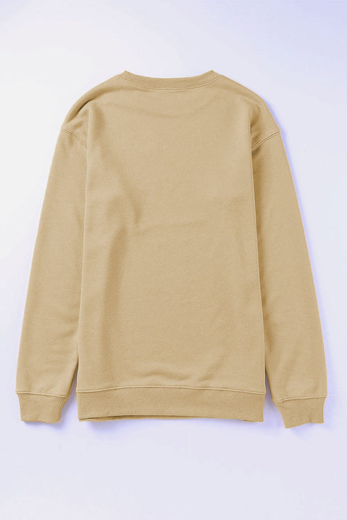 Amen Leopard Letter Print Oversized Pullover Sweatshirt