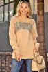 Amen Leopard Letter Print Oversized Pullover Sweatshirt