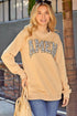 Amen Leopard Letter Print Oversized Pullover Sweatshirt
