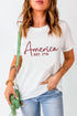 America Est 1776 Embroidered Crew Neck Graphic Tee