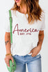 America Est 1776 Embroidered Crew Neck Graphic Tee