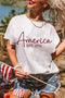 America Est 1776 Embroidered Crew Neck Graphic Tee
