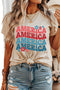 America Floral Letter Graphic Short Sleeve Tee