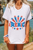 America Graphic Print Short Sleeve Round Neck Tee