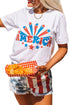 America Graphic Print Short Sleeve Round Neck Tee
