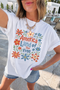 America Land Of The Free Floral Graphic Crewneck Tee