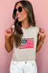 American Flag Graphic Sleeveless Knit Sweater Vest
