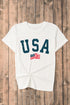 American Flag Print Oversized Short Sleeve Graphic Tee