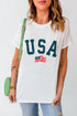 American Flag Print Oversized Short Sleeve Graphic Tee