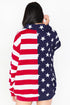 American Flag Star Stripe Zipped Collar Oversized Sweatshirt
