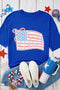 American Patchwork Flag Graphic Oversized Short Sleeve Tee