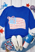 American Patchwork Flag Graphic Oversized Short Sleeve Tee