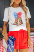 American Spirit Western Cowboy Boots Patriotic Bow Graphic T Shirt