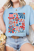 American Summerfest Retro Floral Fireworks Graphic T Shirt