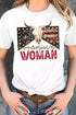 American Woman Bull Skull Graphic Short Sleeve Tee