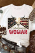 American Woman Bull Skull Graphic Short Sleeve Tee