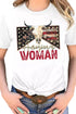 American Woman Bull Skull Graphic Short Sleeve Tee