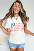 Americana Bow Graphic Round Neck Short Sleeve Tee