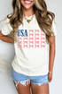 Americana Bow Graphic Round Neck Short Sleeve Tee
