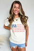 Americana Bow Graphic Round Neck Short Sleeve Tee