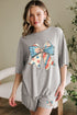 Americana Graphic Half Sleeve T Shirt High Rise Comfy Shorts Set