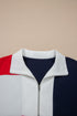 Americana Striped Zip Up Collared T Shirt Mini Dress