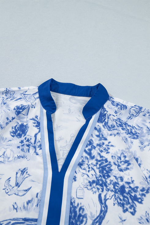 Animal Paradise Raglan Sleeve V Neck Blouse