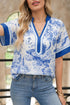 Animal Paradise Raglan Sleeve V Neck Blouse