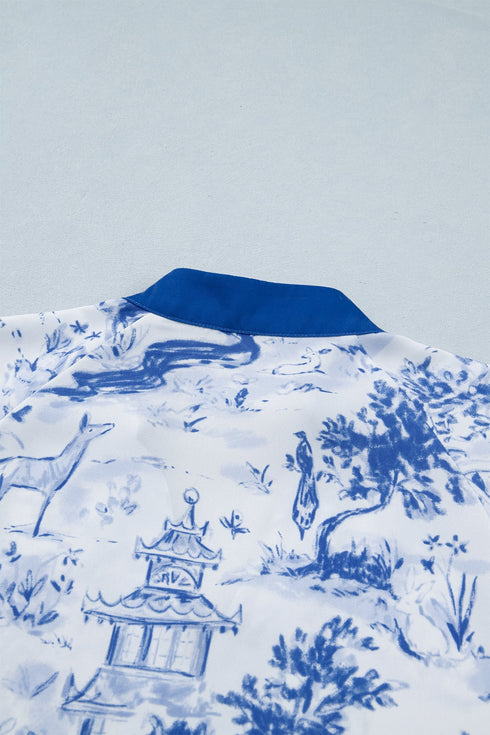 Animal Paradise Raglan Sleeve V Neck Blouse