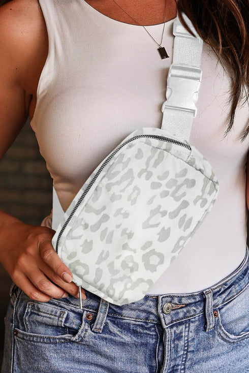 Animal Pattern Canvas Buckle Strap Crossbody Bag