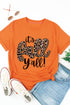Animal Pattern Letter Graphic Print Crew Neck Tee