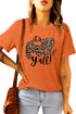 Animal Pattern Letter Graphic Print Crew Neck Tee
