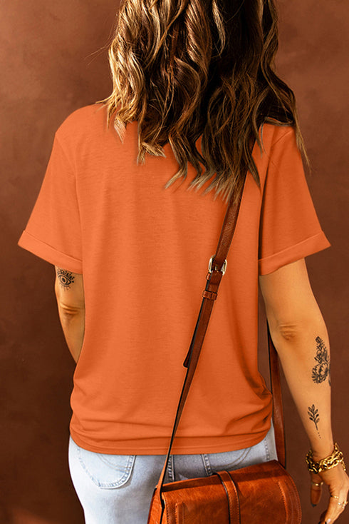 Animal Pattern Letter Graphic Print Crew Neck Tee