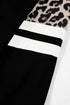 Animal Pattern Raglan Sleeve Varsity Stripe Pullover