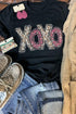 Animal Pattern XOXO Graphic Short Sleeve Tee