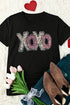 Animal Pattern XOXO Graphic Short Sleeve Tee