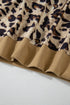 Animal Print Button Front Blocked Hoodie