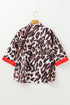 Animal Print Contrast Trim Button Down Shirt
