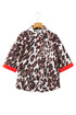 Animal Print Contrast Trim Button Down Shirt