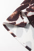 Animal Print Contrast Trim Button Down Shirt