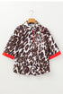 Animal Print Contrast Trim Button Down Shirt