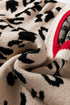 Animal Print Contrast Trim V Neck Sweater