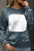 Animal Print Distressed Center Raglan Sleeve Sweatshirt